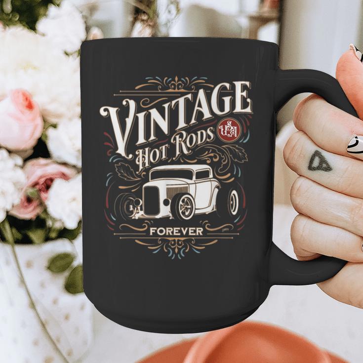 Vintage Hot Rods USA Forever Classic Car Nostalgia Graphic Print Coffee Mug Vintage Hot Rods USA Forever Classic Car Nostalgia Graphic Print Coffee Mug