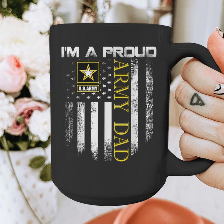 Vintage I'm A Proud Army Dad With American Flag Graphic Print Coffee Mug