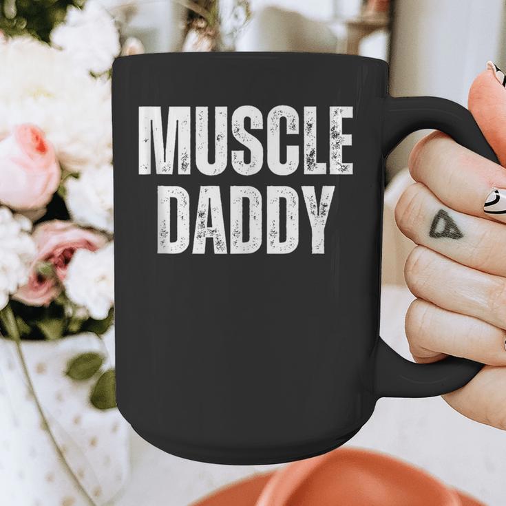 Vintage Muscle Daddy Weightlifter Dad Cool Father Workout Graphic Print Coffee Mug