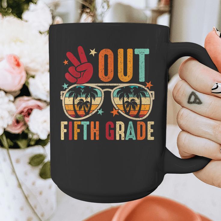 Vintage Peace Out 5th Grade Graduation Last Day Of School Graphic Print Coffee Mug