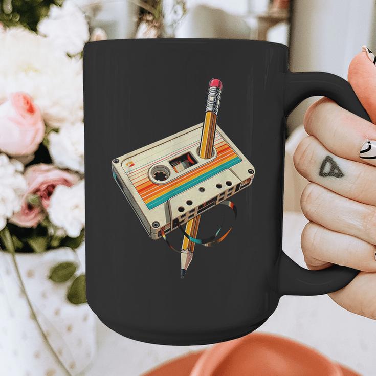 Vintage Pencil Rewind Cassette Tape Nostalgia Party 80s 90s Graphic Print Coffee Mug Vintage Pencil Rewind Cassette Tape Nostalgia Party 80s 90s Graphic Print Coffee Mug