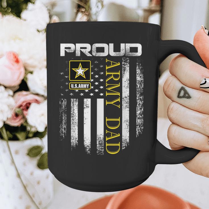 Vintage Proud Army Dad With American Flag Graphic Print Coffee Mug
