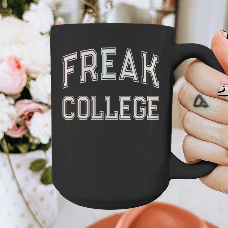 Vintage Sarcastic FREAK COLLEGE Introvert Anti Social Graphic Print Coffee Mug