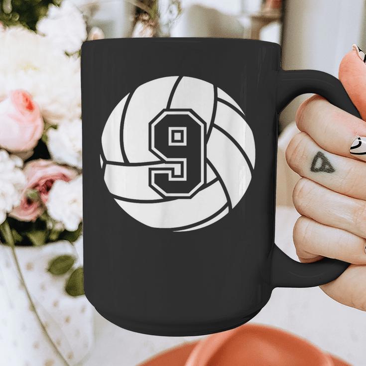 Volleyball Player 9 Volleyball Mom Dad Jersey Number 9 Graphic Print Coffee Mug
