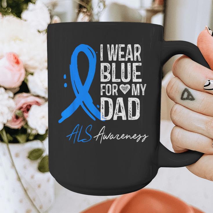 I Wear Blue For My Dad Shirt ALS Awareness Tshirt Graphic Print Coffee Mug