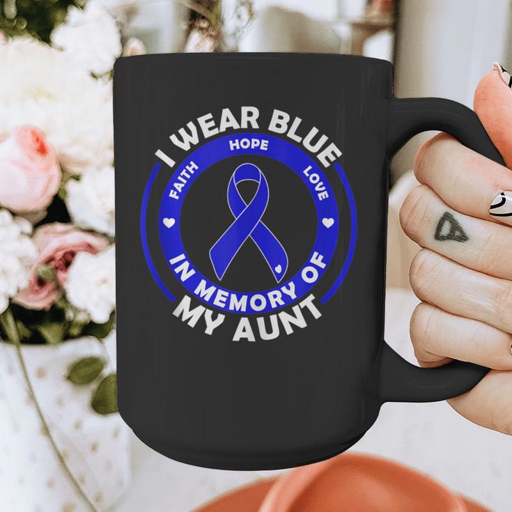I Wear Blue In Memory Of My Aunt Colon Cancer Awareness Graphic Print Coffee Mug I Wear Blue In Memory Of My Aunt Colon Cancer Awareness Graphic Print Coffee Mug