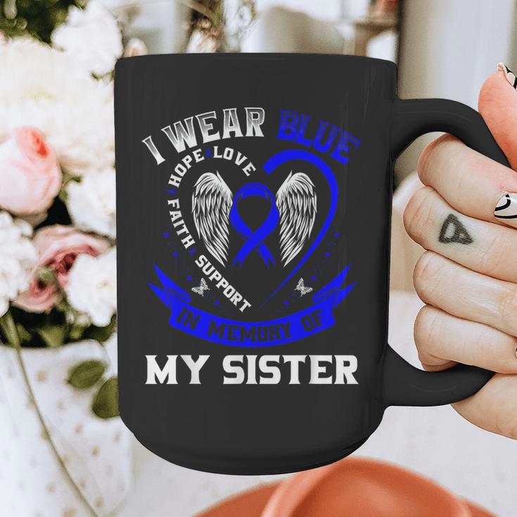 Wear Blue In Memory Of Sister Colon Cancer Awareness Shirts Graphic Print Coffee Mug