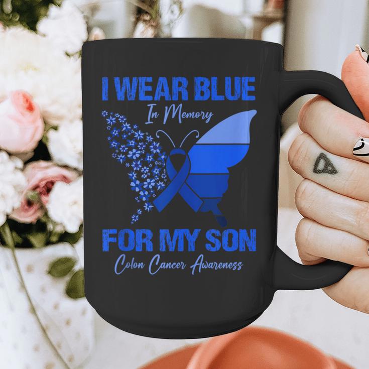 I Wear Blue In Memory For My Son Colon Cancer Awareness Graphic Print Coffee Mug
