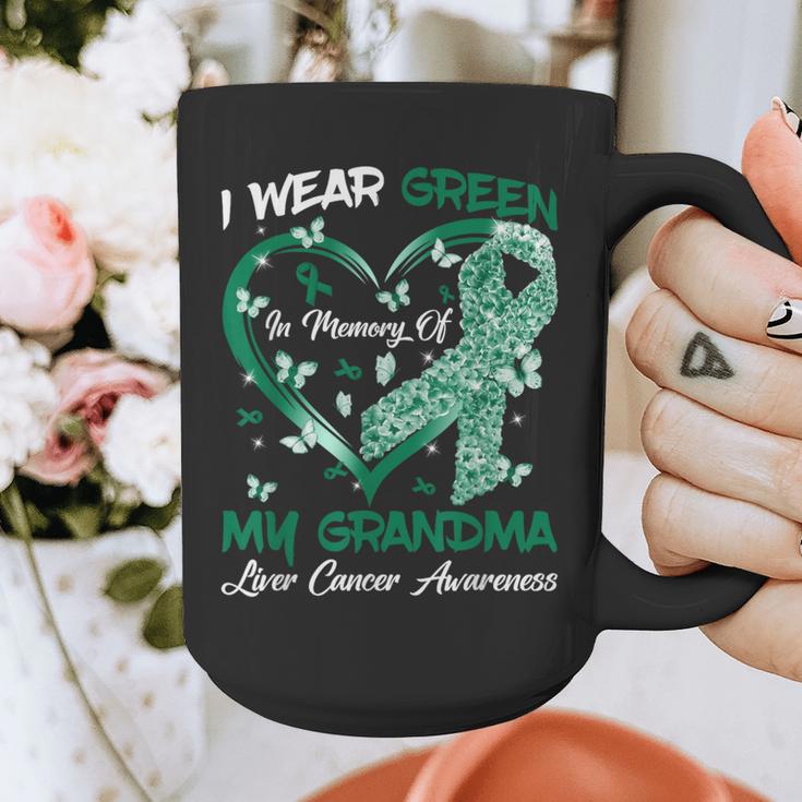 I Wear Green In Memory Of My Grandma Liver Cancer Awareness Graphic Print Coffee Mug I Wear Green In Memory Of My Grandma Liver Cancer Awareness Graphic Print Coffee Mug