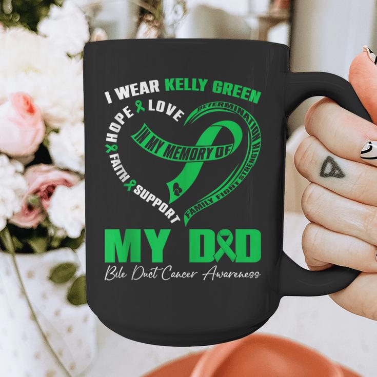 I Wear Kelly Green In My Memory Of My Dad Bile Duct Cancer Graphic Print Coffee Mug