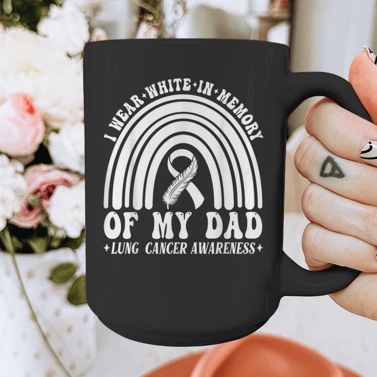 I Wear In Memory Of Dad Lung Cancer Awareness Ribbon Graphic Print Coffee Mug