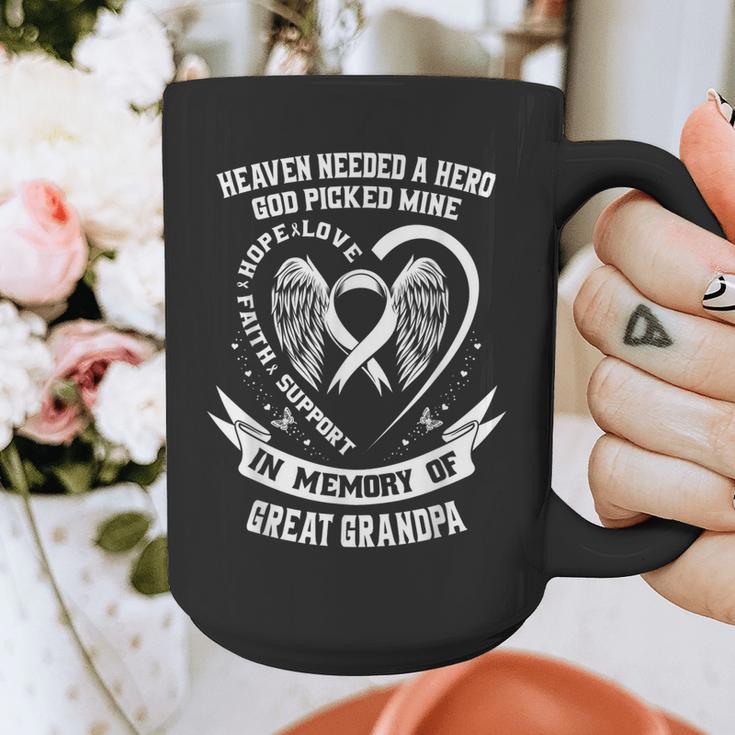 I Wear In Memory Of My Great Grandpa Lung Cancer Graphic Print Coffee Mug