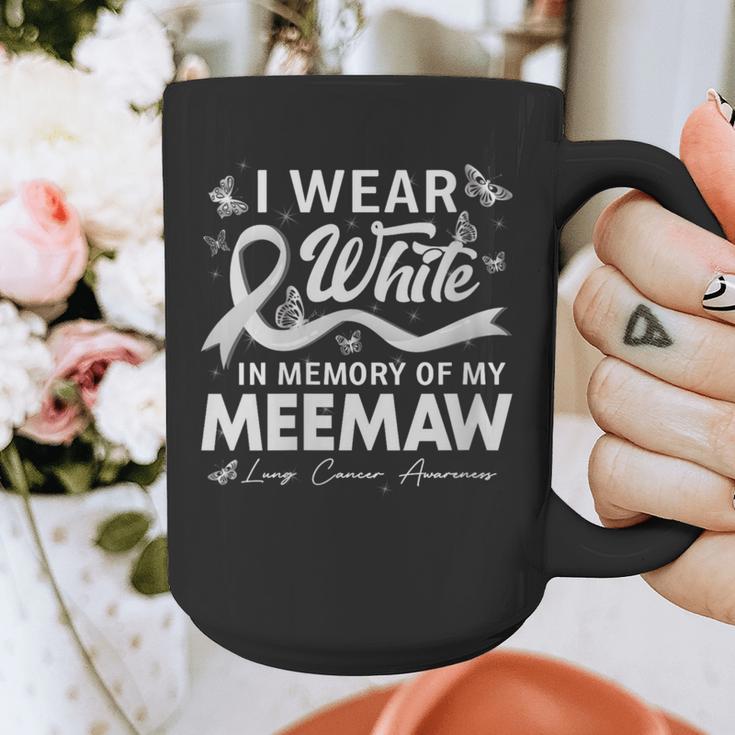 I Wear In Memory Of My Meemaw Lung Cancer Graphic Print Coffee Mug