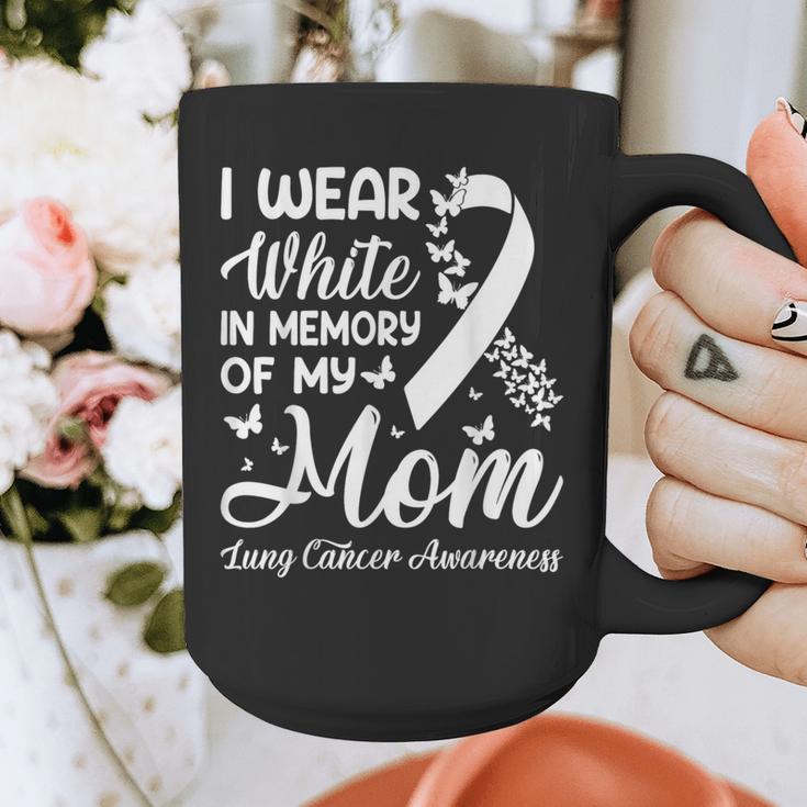 I Wear In Memory Of My Mom Lung Cancer Awareness Graphic Print Coffee Mug
