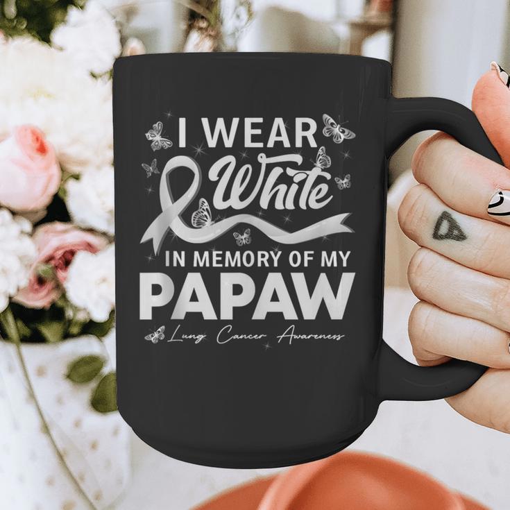 I Wear In Memory Of My Papaw Lung Cancer Graphic Print Coffee Mug