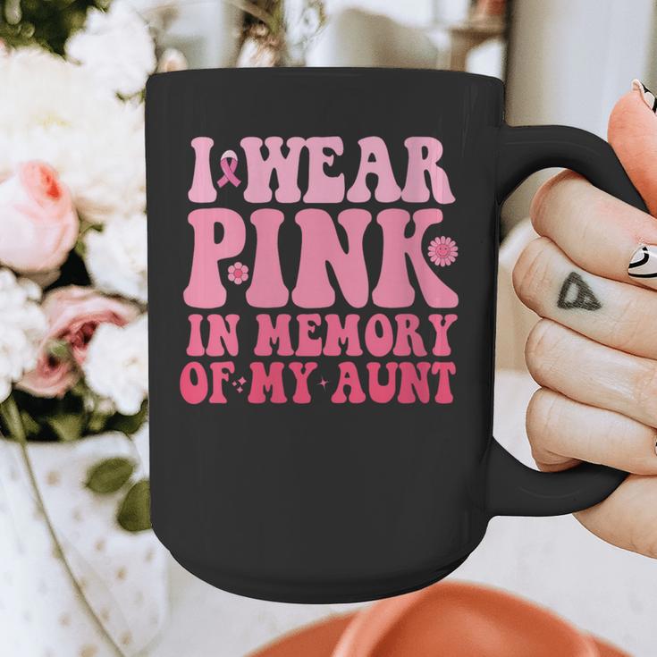 I Wear Pink In Memory Of My Aunt Breast Cancer Aunt Awarenes Graphic Print Coffee Mug
