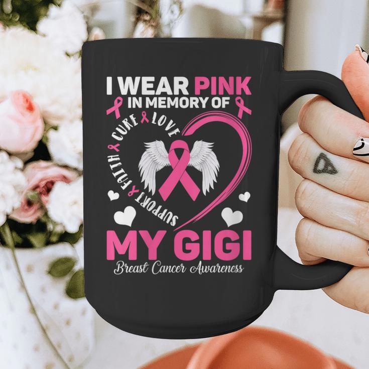 I Wear Pink In Memory Of My Gigi Breast Cancer Awareness Graphic Print Coffee Mug I Wear Pink In Memory Of My Gigi Breast Cancer Awareness Graphic Print Coffee Mug