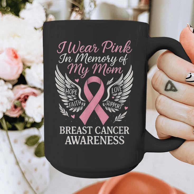 I Wear Pink In Memory Of My Mom Breast Cancer Graphic Print Coffee Mug