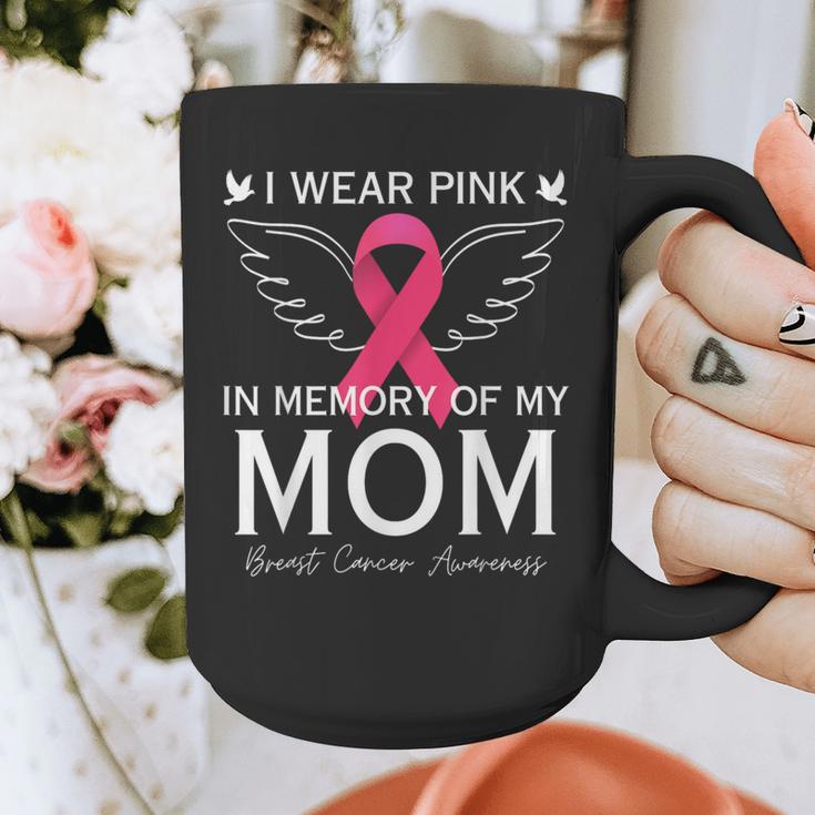 I Wear Pink In Memory Of My Mom Shirt Angel In Heaven Memory Graphic Print Coffee Mug