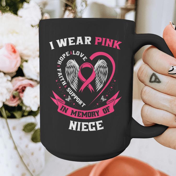 I Wear Pink In Memory Of Niece Breast Cancer Shirts Tshirt Graphic Print Coffee Mug