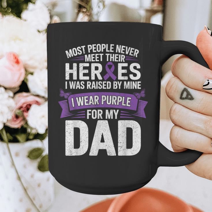 I Wear Purple For My Dad Pancreatic Cancer Support Graphic Print Coffee Mug
