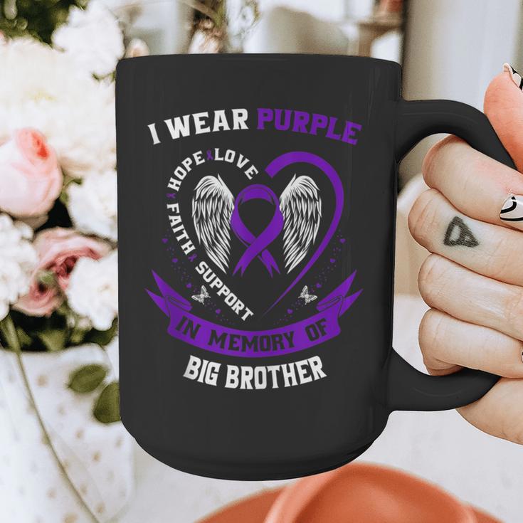I Wear Purple In Memory Of Big Brother Alzheimers Awareness Graphic Print Coffee Mug