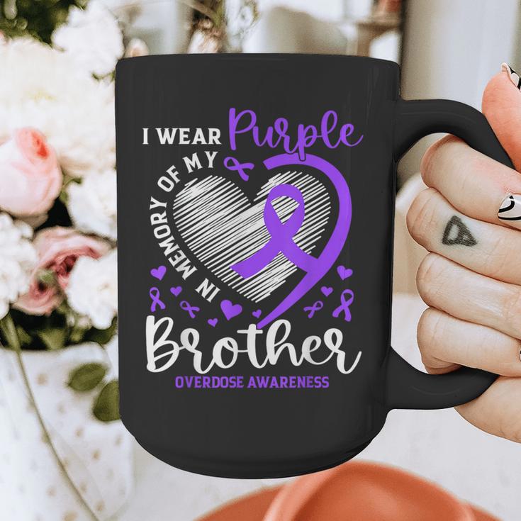 I Wear Purple In Memory Of My Brother Overdose Awareness Graphic Print Coffee Mug