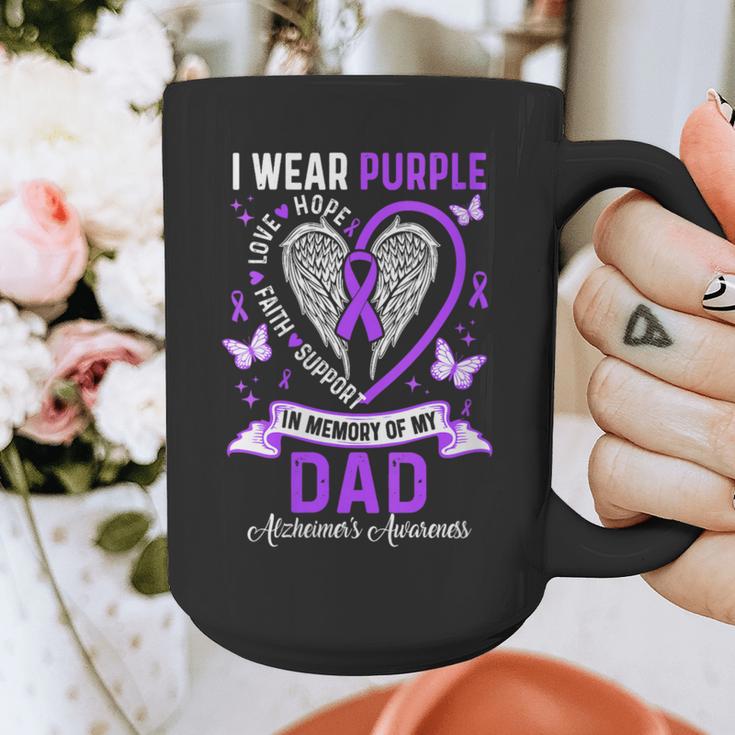 I Wear Purple In Memory Of My Dad Alzheimer's Awareness Graphic Print Coffee Mug