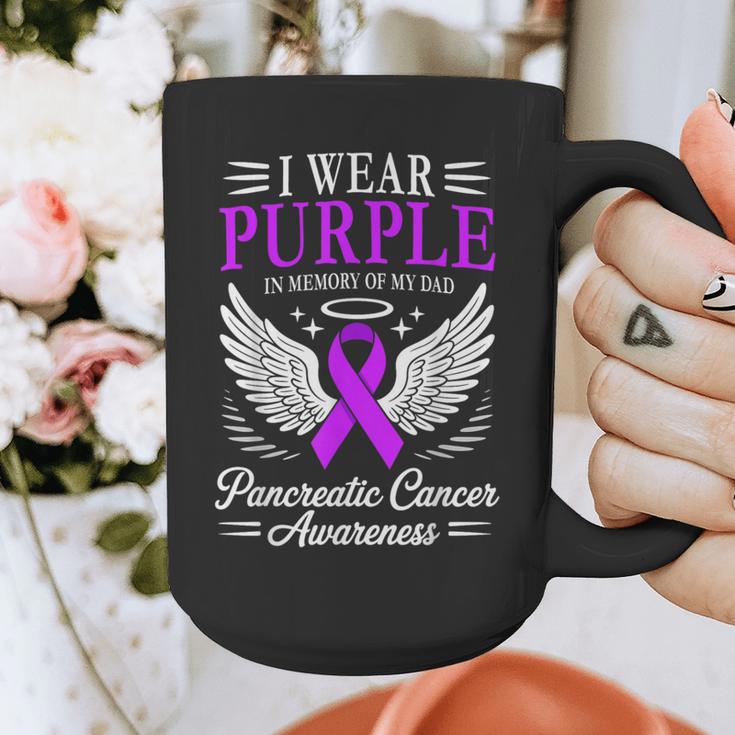 I Wear Purple In Memory Of My Dad Pancreatic Cancer Graphic Print Coffee Mug