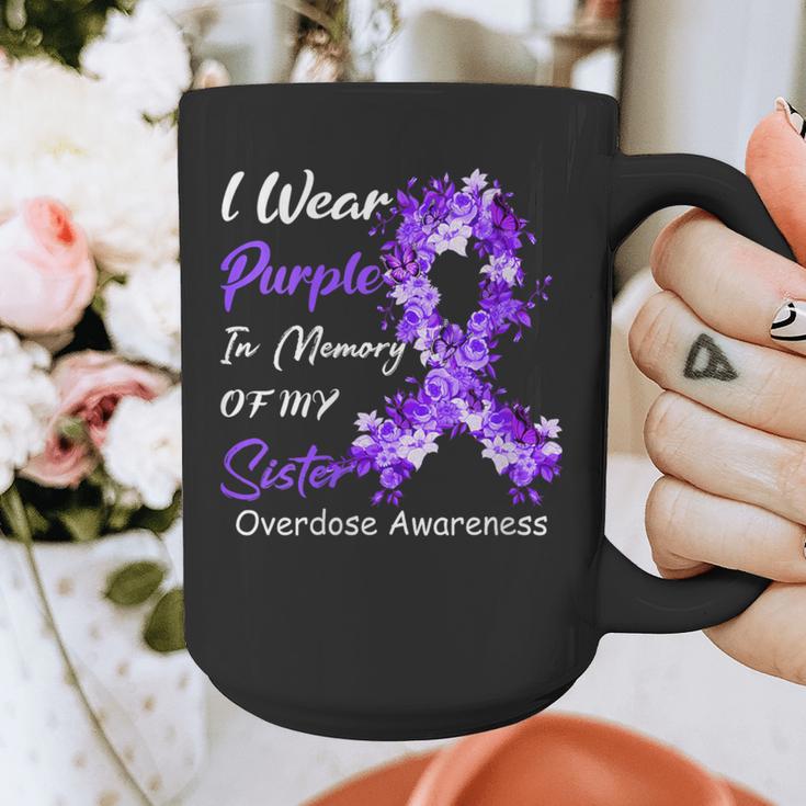 I Wear Purple In Memory Of My Sister Overdose Awareness Graphic Print Coffee Mug