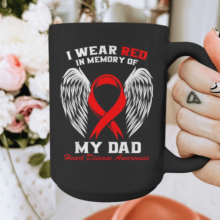I Wear Red In Memory Of My Dad Heart Disease Awareness Month Graphic Print Coffee Mug I Wear Red In Memory Of My Dad Heart Disease Awareness Month Graphic Print Coffee Mug
