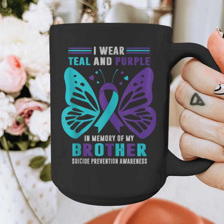 I Wear Teal And Purple In Memory Of My Brother Graphic Print Coffee Mug