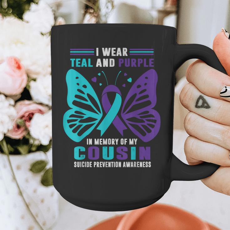I Wear Teal And Purple In Memory Of My Cousin Graphic Print Coffee Mug