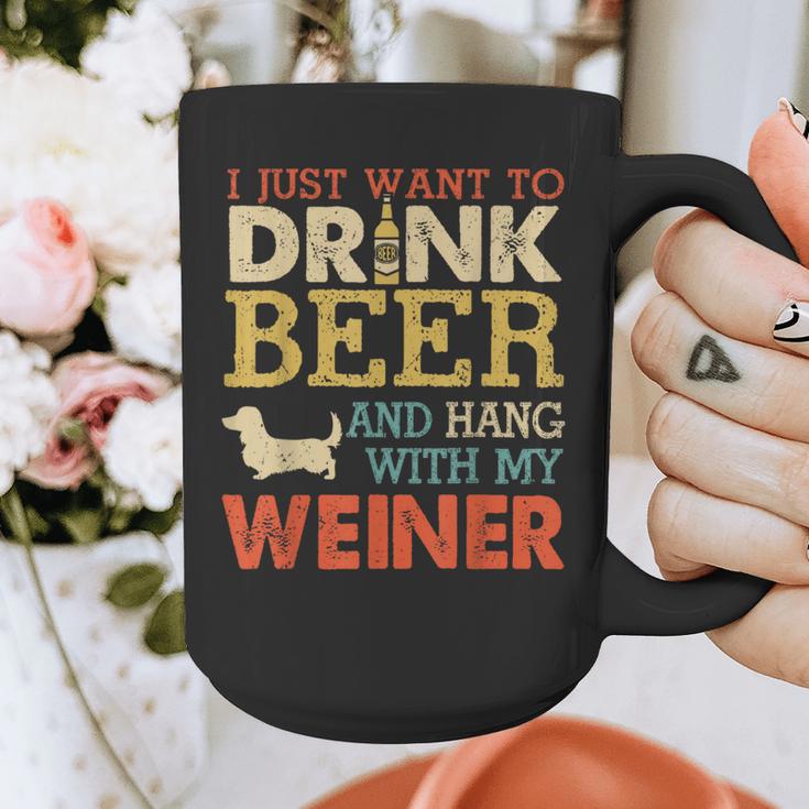 Weiner Dachshund Dad Drink Beer Hang With Dog Vintage Graphic Print Coffee Mug Weiner Dachshund Dad Drink Beer Hang With Dog Vintage Graphic Print Coffee Mug