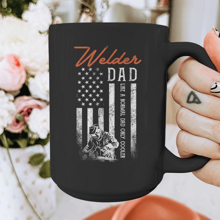 Welder Dad Like A Normal Dad Only Cooler USA Flag Welding Graphic Print Coffee Mug Welder Dad Like A Normal Dad Only Cooler USA Flag Welding Graphic Print Coffee Mug