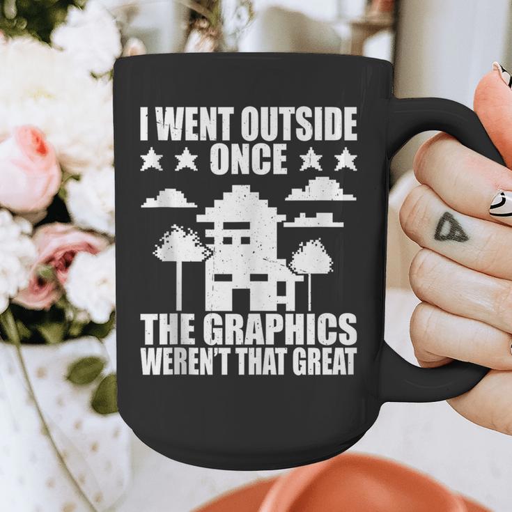 I Went Outside Once Introverts Joke Social Loner Graphic Print Coffee Mug