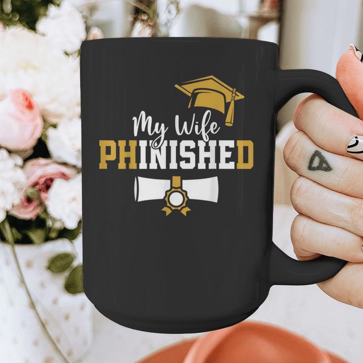 My Wife Phinished PhD Graduation Family Matching Graphic Print Coffee Mug