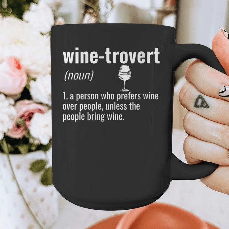 Wine-Trovert Wine Humor Definition Introvert Graphic Print Coffee Mug