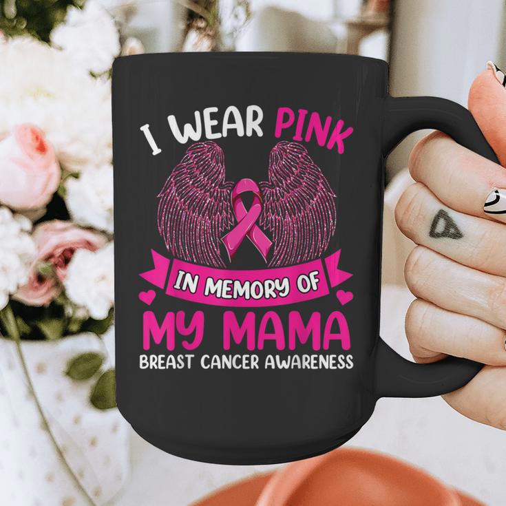 Wings Breast Cancer Shirt I Wear Pink In Memory Of My Mama Graphic Print Coffee Mug