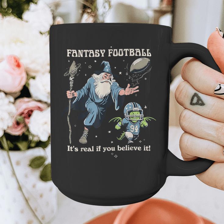 Wizard Dragon Fantasy Football Player Literal Dad Joke Graphic Print Coffee Mug