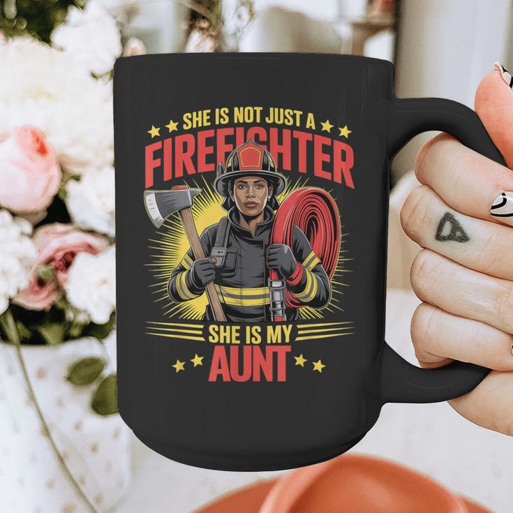 Woman Firefighter Aunt TiTi Auntie Black Graduation Graphic Print Coffee Mug