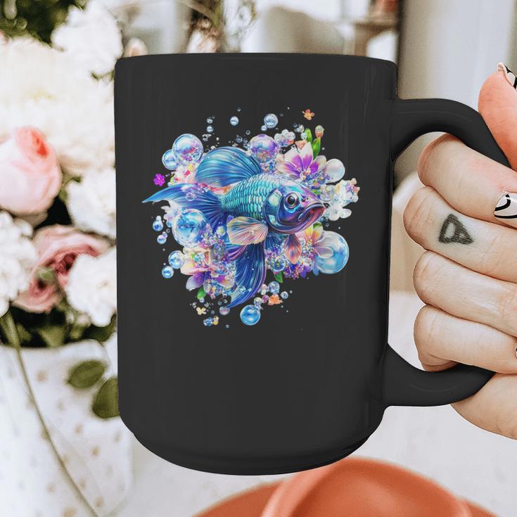 Women's Frutiger Aero Y2K Fish Graphic Print Coffee Mug