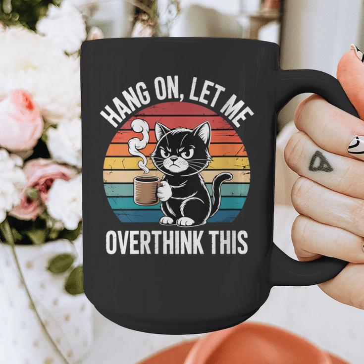 Women's Hang On Let Me Overthink Cat Coffee Retro Introvert Graphic Print Coffee Mug Women's Hang On Let Me Overthink Cat Coffee Retro Introvert Graphic Print Coffee Mug