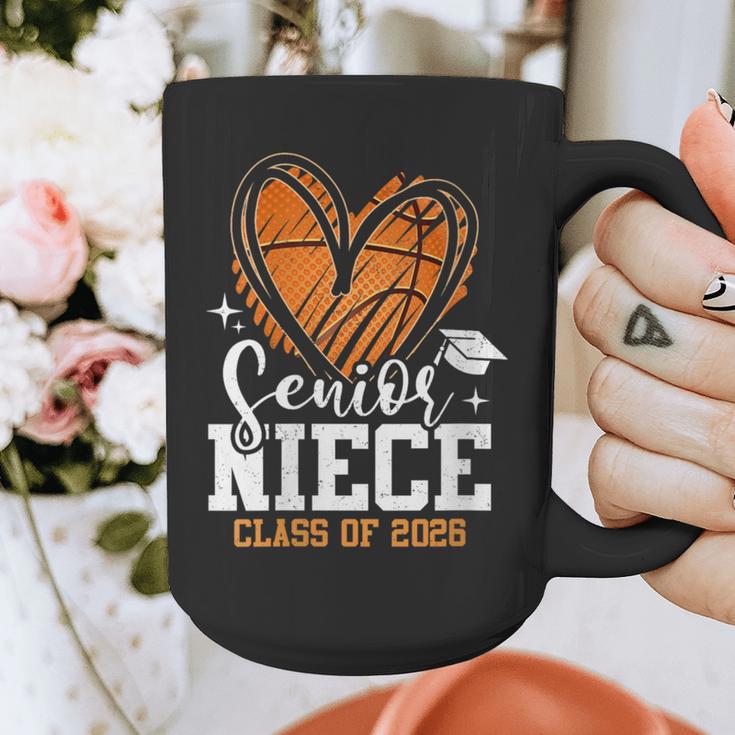 Women's Senior Niece Class Of 2026 Basketball Graduation Heart Graphic Print Coffee Mug