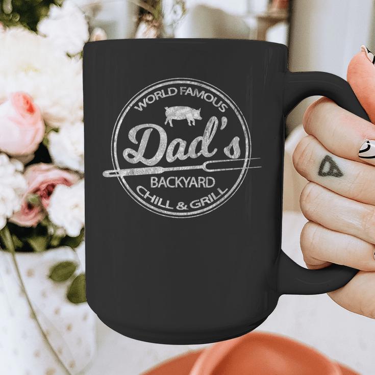 World Famous Dad's Backyard Grill & Chill BBQ T-Shirt Graphic Print Coffee Mug