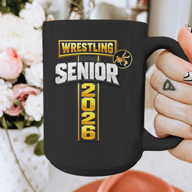 Wrestling Senior Night Senior 2026 Faith Cross Graduation Graphic Print Coffee Mug
