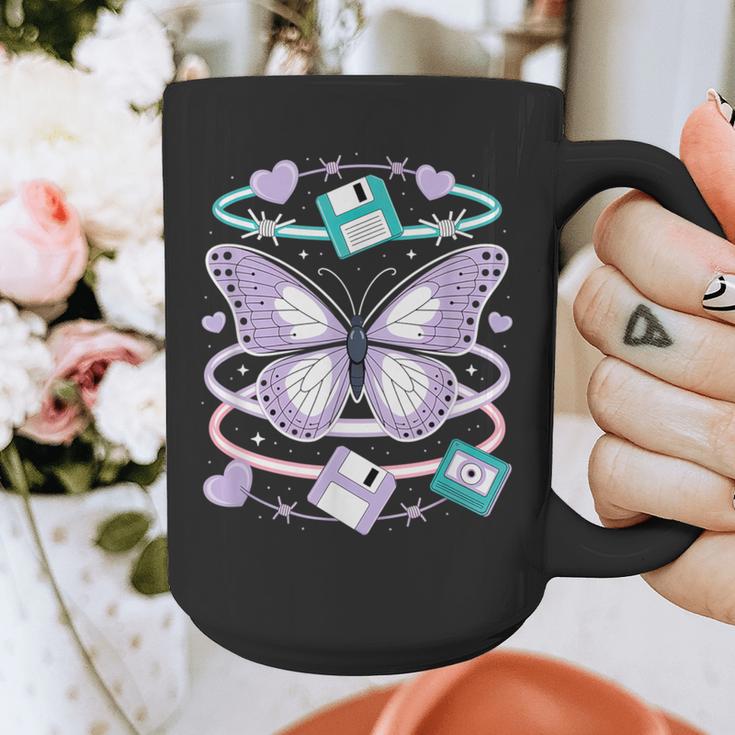 Y2K Butterfly Floppy Disk Art Digital Nostalgia Graphic Print Coffee Mug Y2K Butterfly Floppy Disk Art Digital Nostalgia Graphic Print Coffee Mug