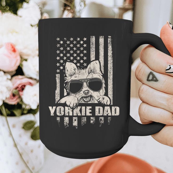 Yorkie Dad Cool Vintage Retro Proud American Graphic Print Coffee Mug