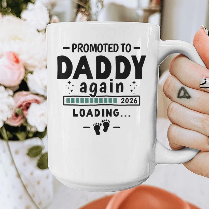 2nd Baby Announcement For Dad Promoted To Daddy Again 2026 Graphic Print Coffee Mug