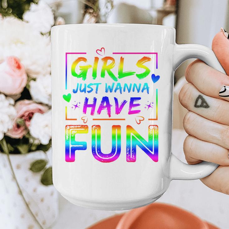 80's Girls Just Wanna Have Fun Nostalgia 1980s Style Premium Tri-Blend Graphic Print Coffee Mug